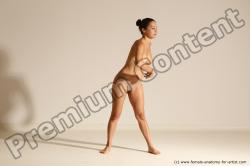 Nude Gymnastic poses Woman White Moving poses Slim medium blond Dynamic poses Pinup